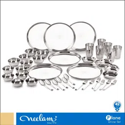 neelam Pack of 42 Stainless Steel Premium Dinner Set 24 Gauge Dinner Set image 3