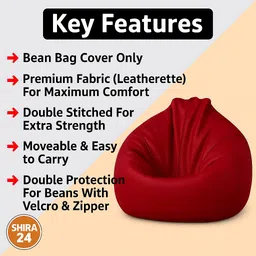shira 24 XXXL Tear Drop Bean Bag Cover (Without Beans) image 2