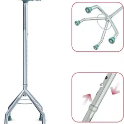 healthemate Alluminium Imported Rustproof 4 leg Walking Stick-picture-24
