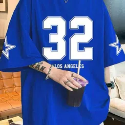 Men Printed Round Neck Cotton Blend Blue T-Shirt-image-39