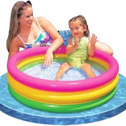kindertales children's (IND*62) pool diameter 114 cm rainbow With Free Pump Inflatable Swimming Pool-picture-45