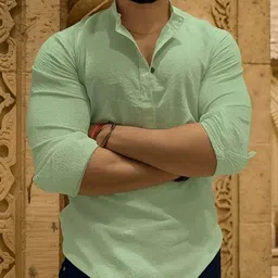 levinta Men Solid Cotton Blend Straight Kurta image 2