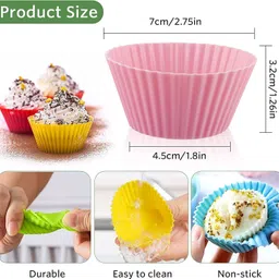 hapysa SILLICON CUP CAKE SET 12 PCS Cupcake Maker image 4