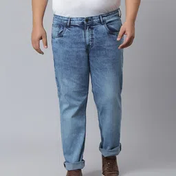 instafab plus Men Regular Mid Rise Blue Jeans image 2