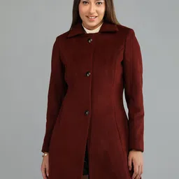 honnete 100 % Polyester Solid Coat For Women image 4