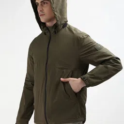 Tommy Hilfiger Embroidered Logo Regular Fit Nylon Jacket Printed Men Wind Cheater image 4