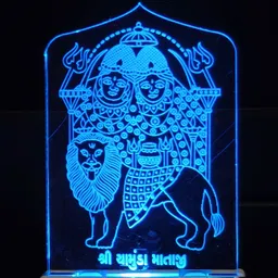 skoal CHAMUNDA MATAJI Acrylic 3D Illusion RGB 7 Colour Changing LED Plug n Play Night Lamp-picture-12