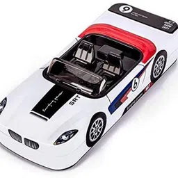 sannu Multicolor Racing Car Shape Metal Pencil Box for Kids Geometry Box image 1