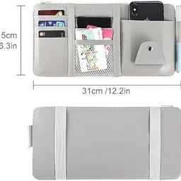 nuvixa Leather Multi-Pocket Storage Holder Visor Pouch image 3