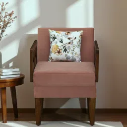 woodsworth from pepperfry Cheb Mango Wood Convertible Sofa Cum Bed in Velvet Muted Terracotta Colour-picture-31