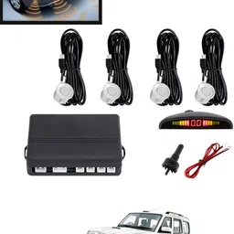 maties 4Pcs White Reverse Parking Sound Warning sensor for car Protection-238 Car Reverse Parking White 4 Sensor With LED Display/Buzzer -238 Parking Sensor-picture-26