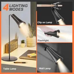 henve 4 in 1 Desk Light Touch Sensor with Stand and Usb Charging,Magnets 3 Brightness Table Lamp image 2