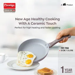 prestige Ceraglide Duo Ceramic Coating|High Heating|Cool Touch Handle Fry Pan 24 cm diameter 1.6 L capacity image 2