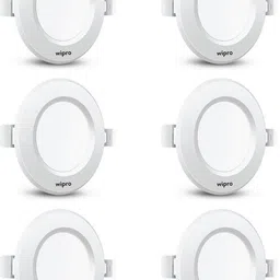 wipro 10W Round Downlight Junction Box | Red | Pack of 6 Recessed Ceiling Light Ceiling Lamp image 2
