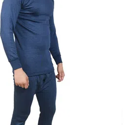 J.S. OSWAL Men High-Neck Blue Thermal Men Top Thermal image 2