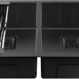 fossa 45"x20"x10" Inch Double Bowl Premium Handmade Kitchen Sink Matte Finish Black FS-16 Vessel Sink-picture-19