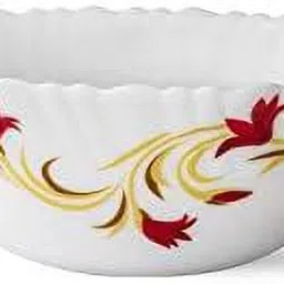 borosil Pack of 27 Opalware Red Lily Opalware Dinner Set 27 Pieces White Dinner Set image 4