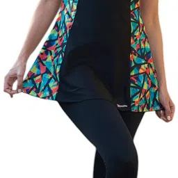 rovars Graphic Print Women Swim-dress Black Swimsuit-picture-20