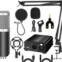 imaginea BM800 Condenser Mic with 48V Phantom Power for Recording Studio, Shock Mount, Microphone Set for Broadcast Podcast-picture-15