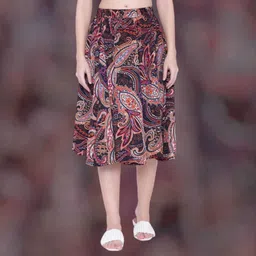 manat diva Women Printed A-line Multicolor Skirt-picture-38