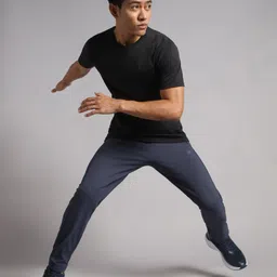 cult Men Solid Round Neck Polyester Black T-Shirt image 2