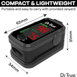 Dr Trust USA Fingertip Blood Oxygen Monitor-215 LED Display, Measure SpO2, Heart Rate, PI Pulse Oximeter image 4