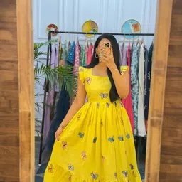 sirho Women Fit and Flare Yellow Midi/Calf Length Dress-picture-21