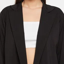 fashfun Women Solid Mandarin Casual Blazer image 4