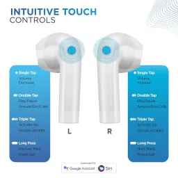 urbn Beat 800 TWS Earbuds with Environmental Noise Cancellation (IPX5 Water Resistant, Fast Charging, White) image 3