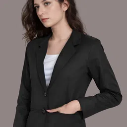 rocksy Women Solid Single Breasted Casual Blazer image 1