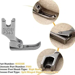 sss P363 ZIPPER PRESSURE FOOT with Low Shank image 3