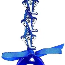 blue beads Triple Lord Ganesha Evil Eye Hanging Nazar Battu for Home, Car & Office-picture-33