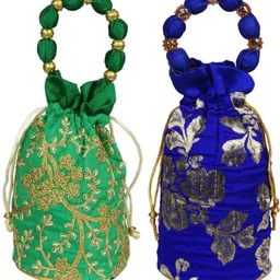 Women Green, Blue Potli-image-36