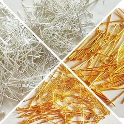 nanmaya 500 Pcs Eye Pin and Head Pins Silver& Gold for jewellery making materials craft-picture-22