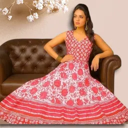 shopglobals Women Gown Pink Knee Length Dress-picture-13