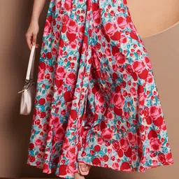 Women Flared Pink, Blue Viscose Rayon Trousers-image-54