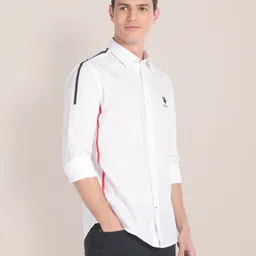 u.s. polo assn. Men Regular Fit Solid Spread Collar Casual Shirt image 1