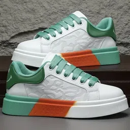 corsac GREEN & White Street-Style Sneaker for Men | Trendy Casual Comfort Shoes Sneakers For Men image 3