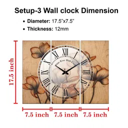 olive tree Floral 24 Inches Clock With Wall Art image 3