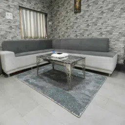 the woven legacy Aqua Abstract Wool 6 ft x 9 ft Hand tufted Carpet image 1