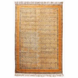 casavani Brown Cotton Geometric 4x6 Hand Woven Dhurrie image 2