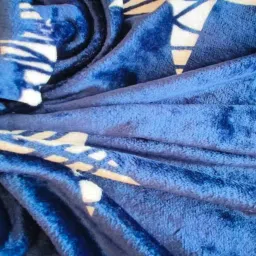 threads Blue 350 GSM Silky Premium Super Soft Doube Bed Blanket image 3