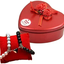 saugat traders Valentine Gift for Girls, Boys - Promise Day Gift - Couples Magnet Bracelet- Stainless Steel Gift Box-picture-26