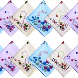 Gopika Leaf Print Multicolor Cotton XL Size ["Multicolor"] Handkerchief-picture-10