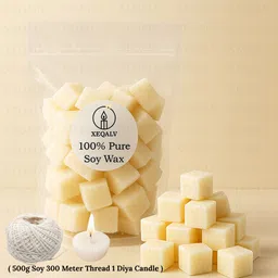 xeqalv (100% Pure) Premium Natural Soy Wax 500g Use All Types Candle Making EcoFriendly Candle-picture-18