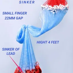 purkait fishnet Halffinger22mm gillnet leadsinker hight4ft,up lenth50ft,downlenth90ft(MALAI SUTO Fishing Net image 3