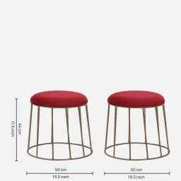 casacraft from pepperfry Freeman Metal Seating Stool In Red Colour image 2
