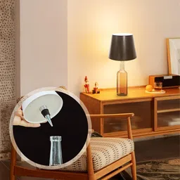 kevriz Wireless Bottle Lamp Shade with 3 Color Temperature Table Lamp Table Lamp image 2