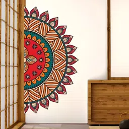 sandhyalifestyl 110 cm Half Mandala Boho Wall Sticker for Home Décor – 110×55 cm Self Adhesive Sticker-picture-10