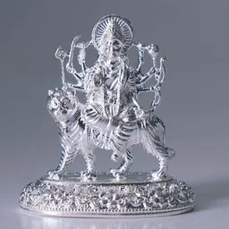 mahita collections Pure Silver Durga Mata 20g Decorative Showpiece - 4.572 cm image 2